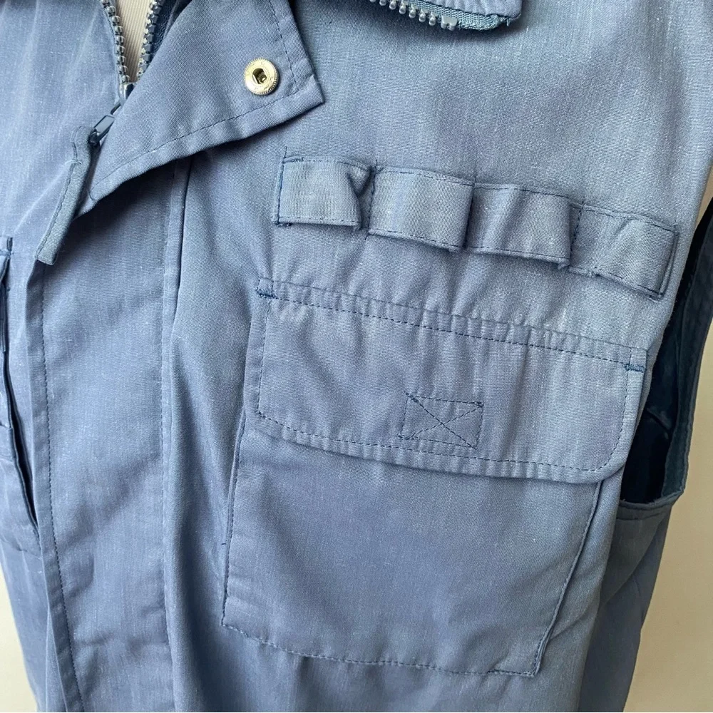 Vintage 90s Hunting Fishing Blue Utility Vest Large